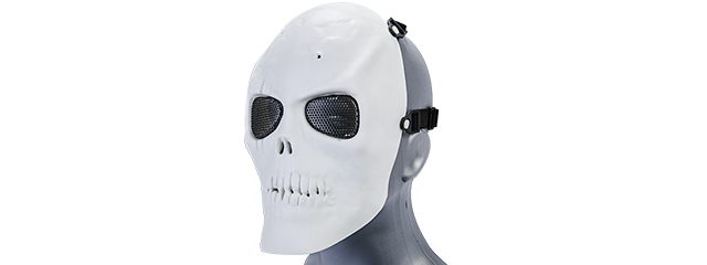 AC-475W MESH SCARRED SKULL MASK (WHITE)