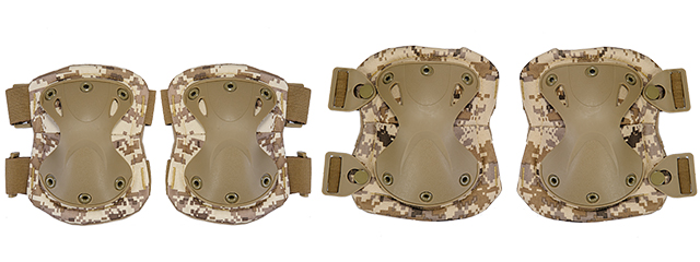 AC-478D TACTICAL QUICK-RELEASE KNEE & ELBOW PAD SET (DESERT DIGITAL)