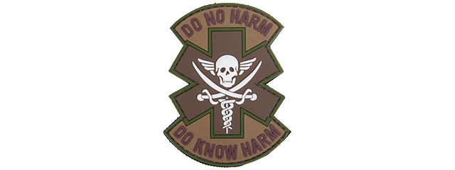 AC-481B "DO NOT HARM" PVC PATCH (TAN OD WHITE)