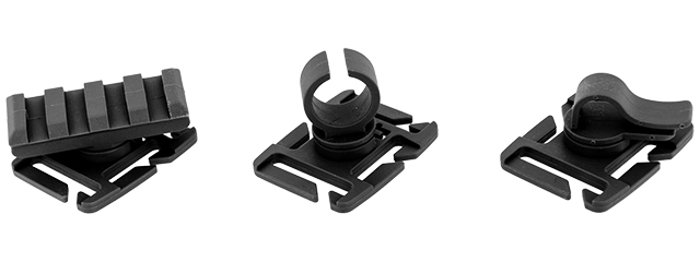 AC-505B ACCESSORY CLIP - 3 TYPES (BLACK) FOR WEBBING