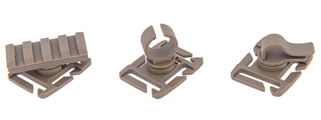 AC-505T ACCESSORY CLIP - 3 TYPES (DARK EARTH) FOR WEBBING