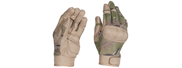 AC-813S TACTICAL HARD KNUCKLE GLOVES (COLOR: CAMO) SIZE: SMALL
