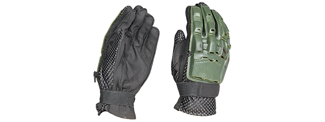 AC-815M PAINTBALL GLOVES FULL FINGER (COLOR: OD GREEN) SIZE: MEDIUM - Click Image to Close