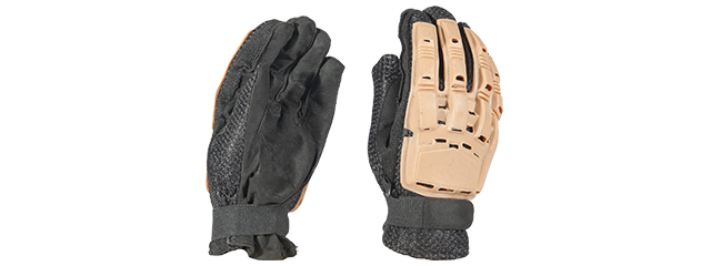 AC-817L PAINTBALL GLOVES FULL FINGER (COLOR: TAN) SIZE: LARGE