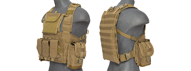 Lancer Tactical CA-307T Modular Chest Rig in Tan