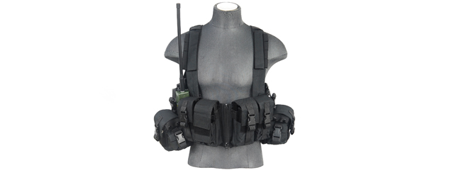 CA-317B T1G LOAD BEARING CHEST RIG w/ZIPPER (COLOR: BLACK) [CA-317B ...