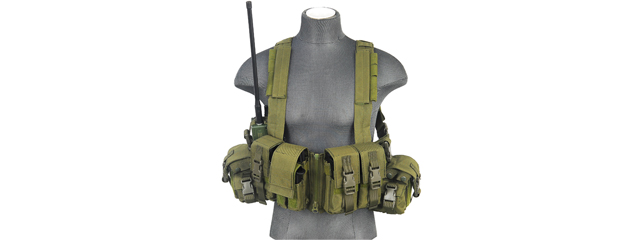 CA-317G T1G LOAD BEARING CHEST RIG w/ZIPPER (COLOR: OD GREEN)