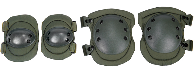 Lancer Tactical CA-329G Tactical Elbow & Knee Pad Set in OD