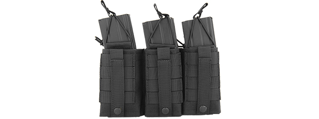 CA-379BN NYLON VARIABLE DEPTH ADJUSTMENT MOLLE TRIPLE MAG POUCH (BK)