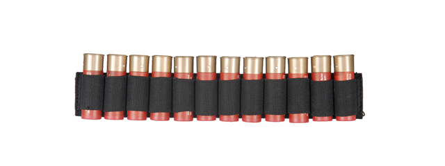 CA-383B SHOTGUN SHELLS (12) HOLDER FOR SLING OR BELT (BLACK)