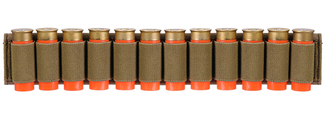 CA-383T SHOTGUN SHELLS (12) HOLDER FOR SLING OR BELT (TAN)