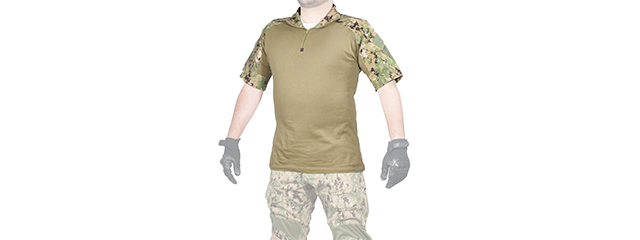 CA-394LG1 COMBAT UNIFORM SHIRT SHORT SLEEVE (COLOR: JUNGLE DIGITAL) SIZE: LARGE