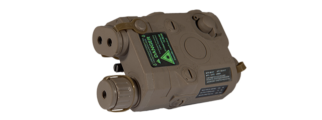 PEQ-15 BATTERY CASE + GREEN LASER (COLOR: DARK EARTH) - Click Image to Close