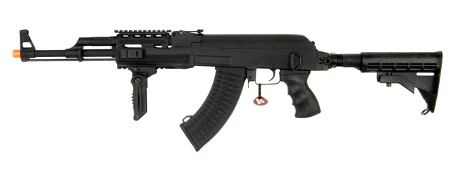 Cyma CM028C Tactical AK47 RIS Auto Electric Gun Metal Gear, ABS Body, Retractable LE Stock