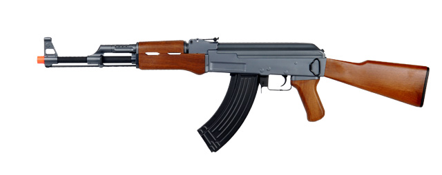 Cyma CM028 AK47 Auto Electric Gun Metal Gear, ABS Body, ABS Wood, Fixed Stock