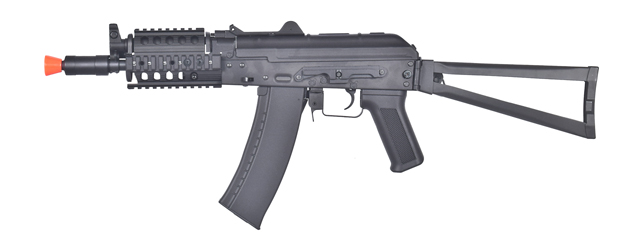 LANCER TACTICAL AKS-74UN RIS FULL METAL AEG AIRSOFT GUN W/ RAIL SYSTEM (BLACK)
