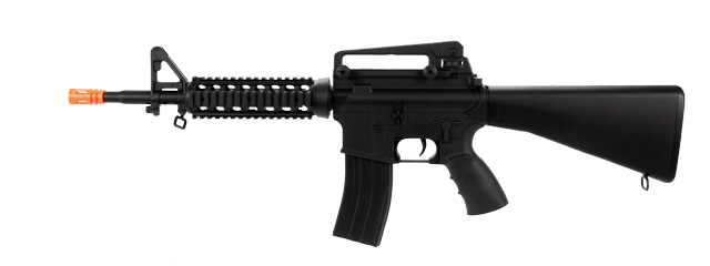 WELL AIRSOFT M4 AEG TACTICAL RIS W FIXED STOCK CARRYING HANDLE - BLACK