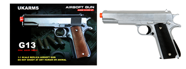 UKARMS G13S Metal Spring Pistol, Silver