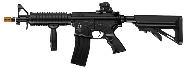 ICS AIRSOFT M4 AEG W/ RIS CRANE STOCK ELECTRIC BLOWBACK - BLACK