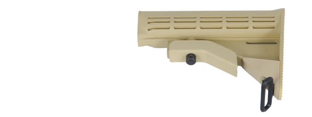 GOLDEN EAGLE RETRACTABLE M4 AIRSOFT LE STOCK W/ SLING MOUNT - TAN