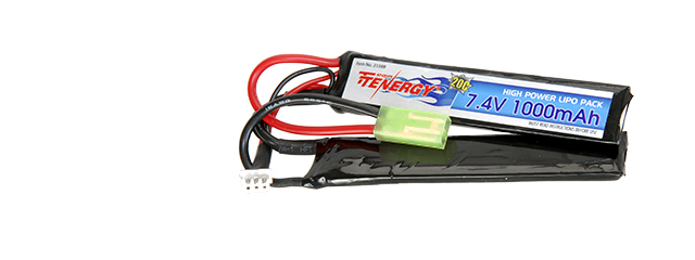 TENERGY 7.4V 1000MAH LIPO AIRSOFT CRANE STOCK BUTTERFLY BATTERY