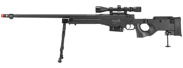 LT-96D AWP GAS POWERED BOLT ACTION RIFLE W/ SCOPE & BI-POD (COLOR: BLACK)