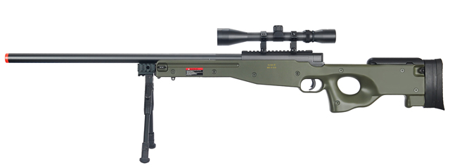 WELL MB01GAB L96 AWP BOLT ACTION RIFLE w/BIPOD & SCOPE(COLOR: OD GREEN)