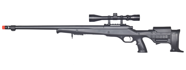 WELL MB11BA BOLT ACTION RIFLE w/FLUTED BARREL & SCOPE (COLOR: BLACK)