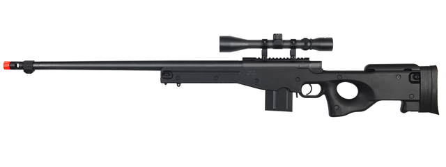 WELL MB4402BA BOLT ACTION RIFLE w/FLUTED BARREL & SCOPE (COLOR: BLACK)