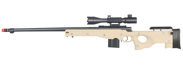 WELL MB4402TA2 BOLT ACTION RIFLE w/FLUTED BARREL & ILLUMINATED SCOPE (COLOR: TAN)
