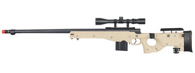 WELL MB4403TA BOLT ACTION RIFLE w/FLUTED BARREL & SCOPE (COLOR: TAN)