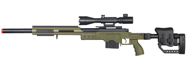 WELL MB4410GA2 BOLT ACTION RIFLE w/ILLUMINATED SCOPE (COLOR: OD GREEN)