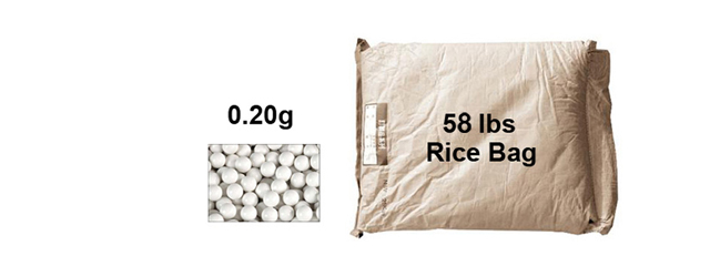 MC-22D 0.2g BBs Rice Bag- 58 lbs.