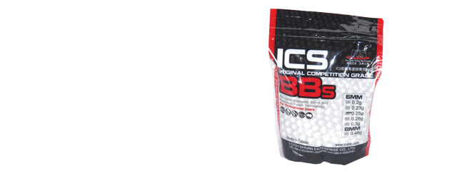 ICS MC-23 0.25g 6mm Seamless BBs, 3500 Rounds per Bag