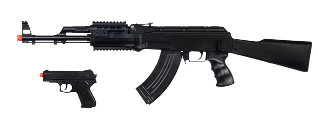 UKARMS P1247 Tactical AK-47 Spring Rifle, full stock with Bonus Spring Pistol Combo Pack