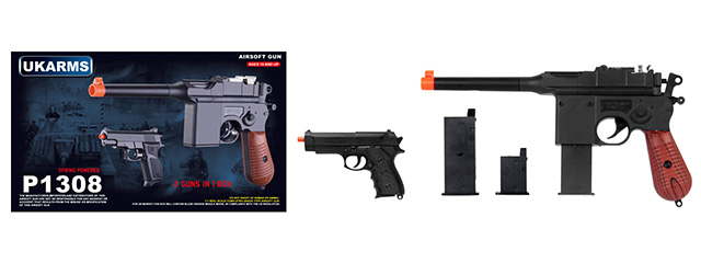 UKARMS P1308 High performance Spring Pistol Set (Includes 2 guns in 1 package)