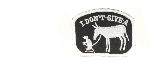 UKARMS AC-119 DON'T GIVE A RATS A** HOOK AND LOOP PATCH (BLACK/WHITE)