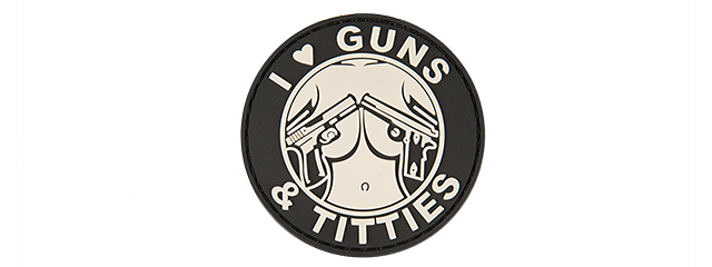 AC-130G "I LOVE GUNS & TITTIES" PVC PATCH (BW)