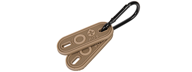 CA-5008 2-PIECE "O" BLOOD TYPE TAGS WITH CARABINER (TAN)
