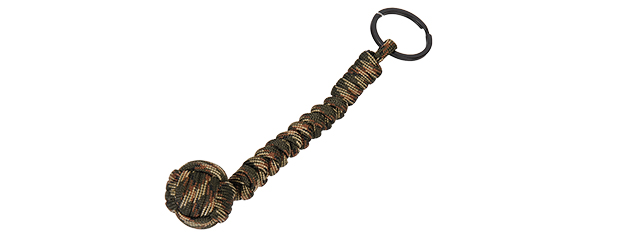 CA-5014 5-INCH PARACORD EMERGENCY MONKEY FIRST KEYCHAIN (CAMO)