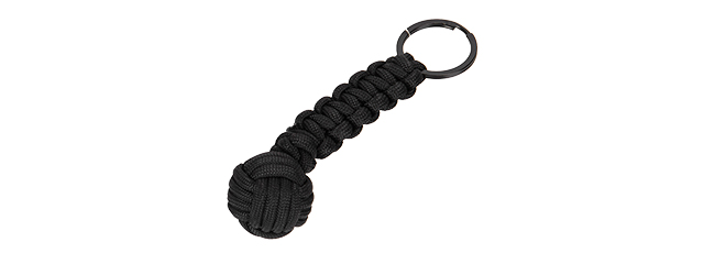 CA-5015 4-INCH PARACORD EMERGENCY MONKEY FIRST KEYCHAIN (BLACK)