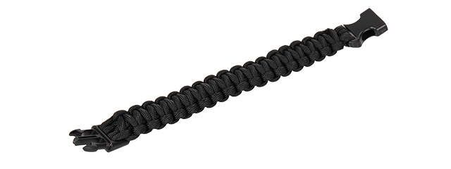 CA-5028 8" PARACORD BRACELET W/ LARGE BUCKLE (BLACK)