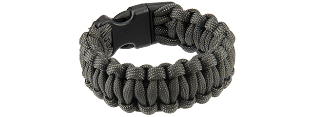 CA-5034 8" PARACORD BRACELET W/ LARGE BUCKLE (GRAY)