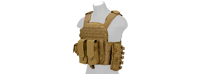 CA-8257LT Lancer Tactical Molle AK Tactical Vest (Tan)