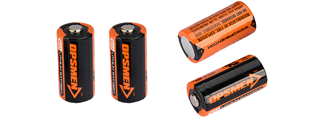 OPSMEN CR123A 4-PACK HIGH PERFORMANCE LITHIUM BATTERIES