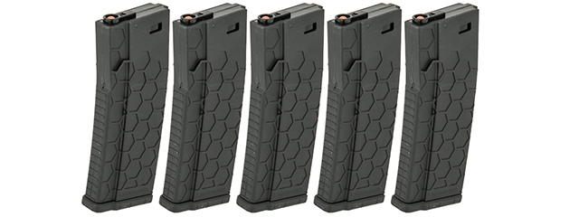 D-HM1VB HEXMAG LICENSED AIRSOFT MAG 120RDS (BK), 5 PCS PACK