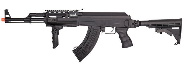 Lancer Tactical Airsoft Full Metal AK-47 AEG w/ LE Stock, Battery & Charger (Color: Black)