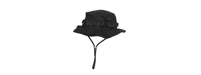 M2619B COTTON HYBRID TACTICAL VENTILATED BOONIE HAT (BLACK )