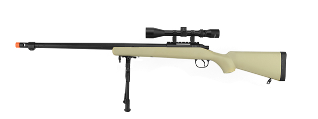 WELL VSR-10 BOLT ACTION AIRSOFT SNIPER RIFLE W/ SCOPE AND BIPOD (TAN)