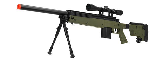 WELL MB4406D SNIPER RIFLE W/ FOLDING STOCK BIPOD & SCOPE - OD